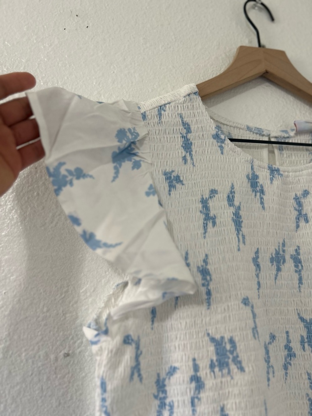 Lula Roe Grace dress white blue floral size XL - Picture 7 of 10